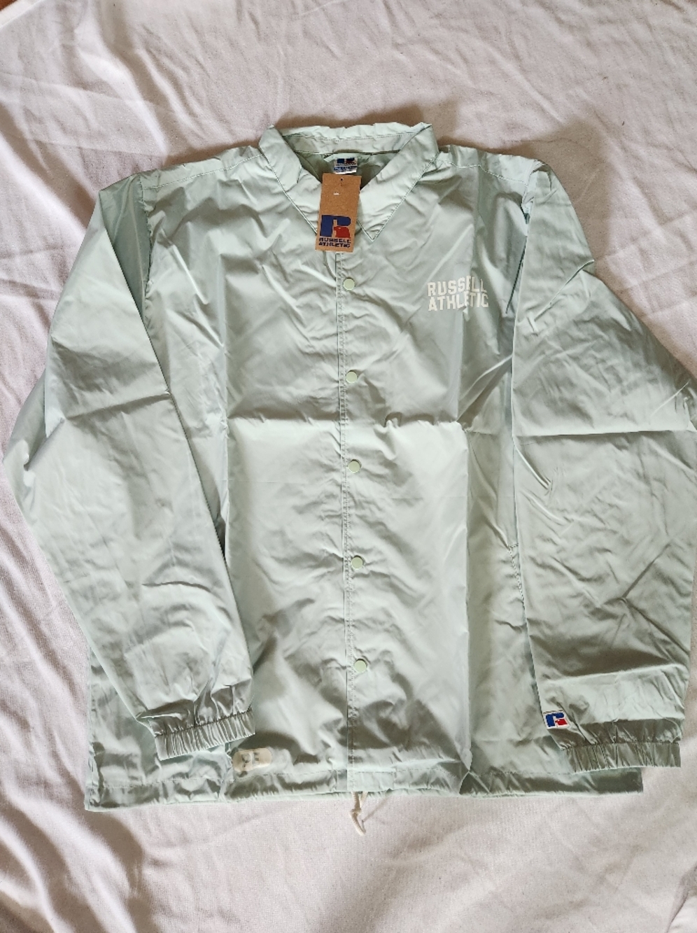NWT Russell Athletic Windbreaker Jacket XXXL Green Snap Button Big & Tall